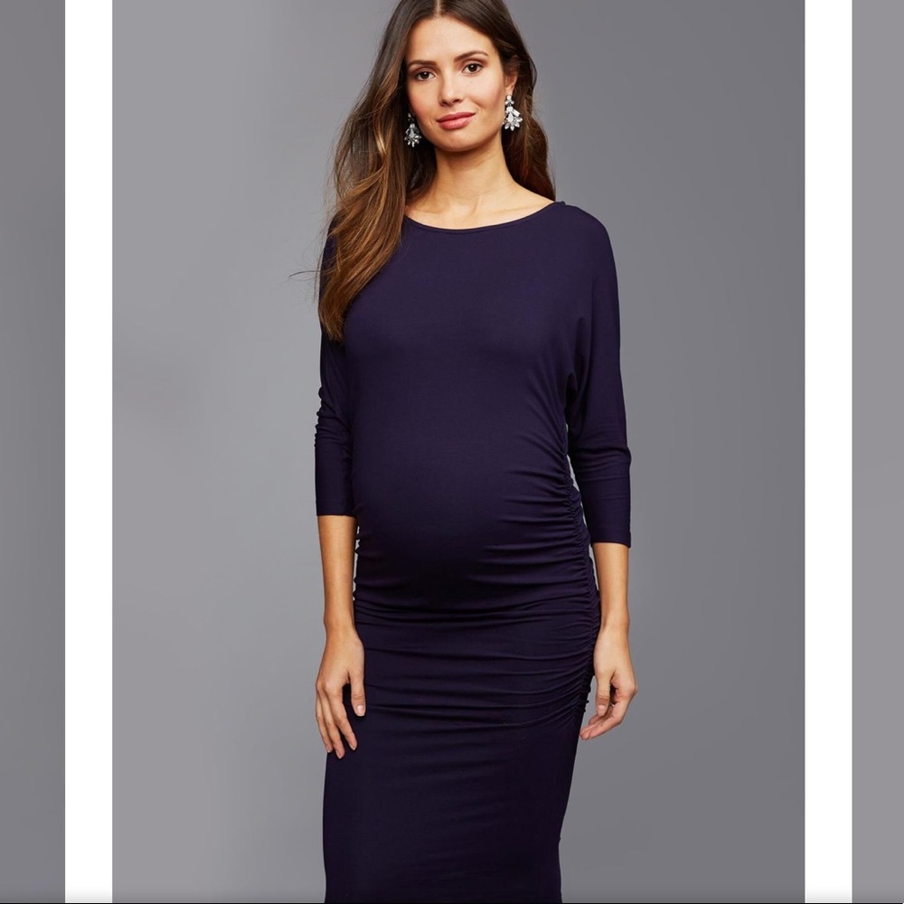 NWT! Isabella Oliver Jessa maternity dress - navy jersey knit ruched dress